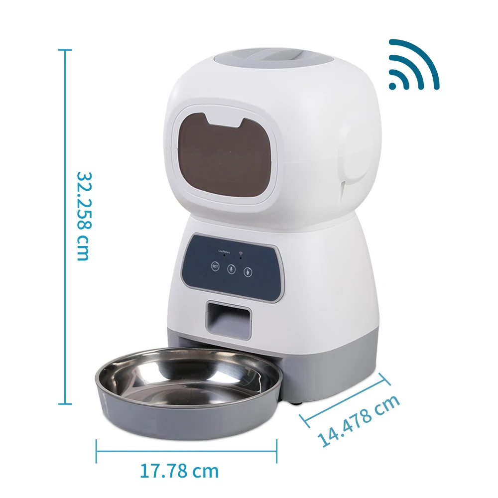 3.5L Automatic Pet Feeder For Cats WiFi Smart Swirl Slow Dog Feeder With Voice Recorder Large Capacity Timing Cat Food Dispenser - Image 2