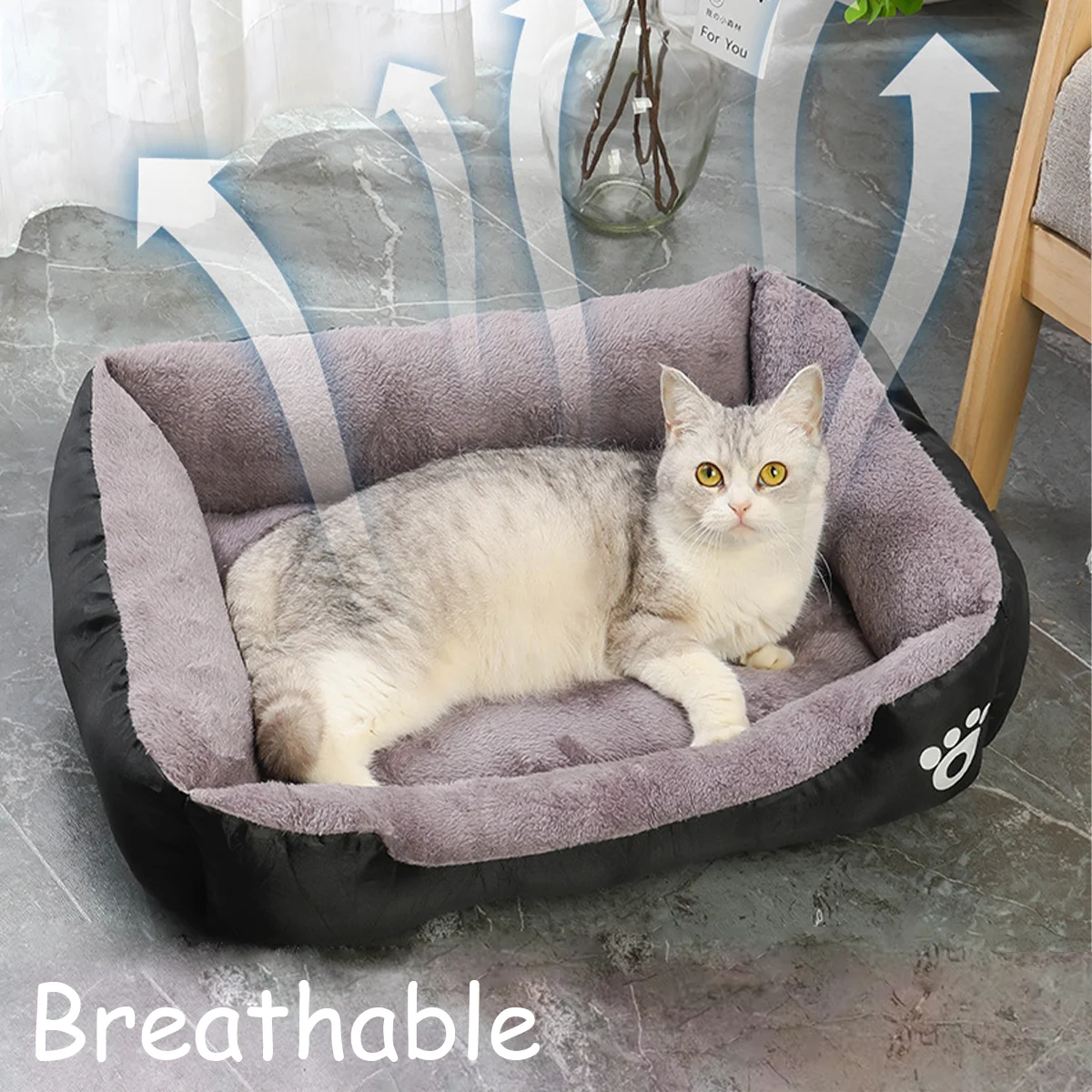 Color Square Winter Soft Warm House for Dog Bed for Dog Mat Waterproof Cat Bed Pet Bed for Large Medium Small Dog House - Image 2