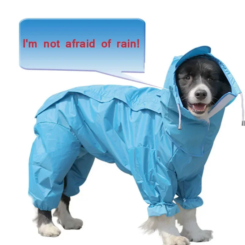 Dog Raincoat Waterproof Dog Suits Dot Rain Cape For Medium Big Dogs Hooded Jacket Poncho Pet Rain Coat Chubasquero Para Perrors
