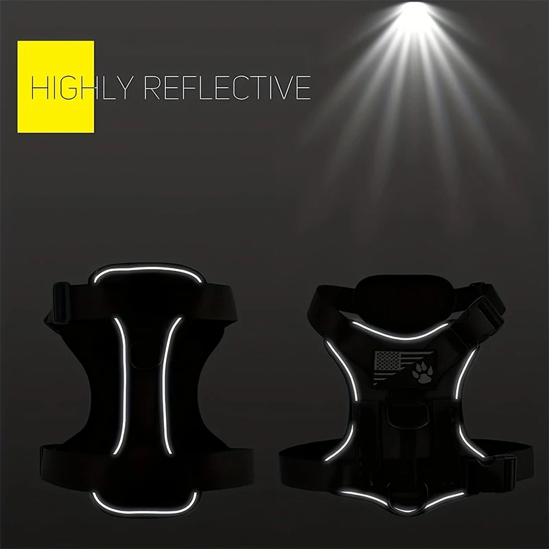 Service Dog Harness, Reflective Dog Vest Harness with 5 PCS Patches, Adjustable Soft Oxford Pet Harness, Inner Layer Mesh, Easy - Image 3