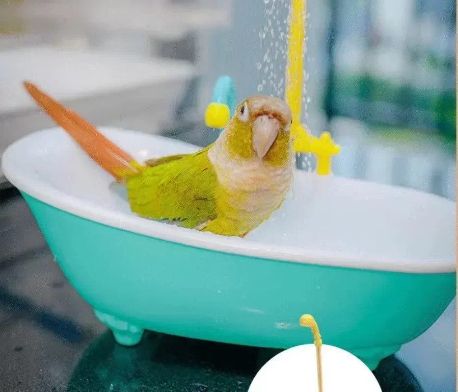 Parrot Shower Bird Bath Cage Automatic Parrot Shower Bowl Birds Accessories Parrot Toy Bird Bathtub - Image 3