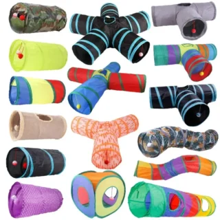 Collapsible Rainbow Cat Tunnel Pet Tube Play Toy Indoor Outdoor Kitty Puppy Toys for Puzzle Exercising Hiding Training Cat Toys