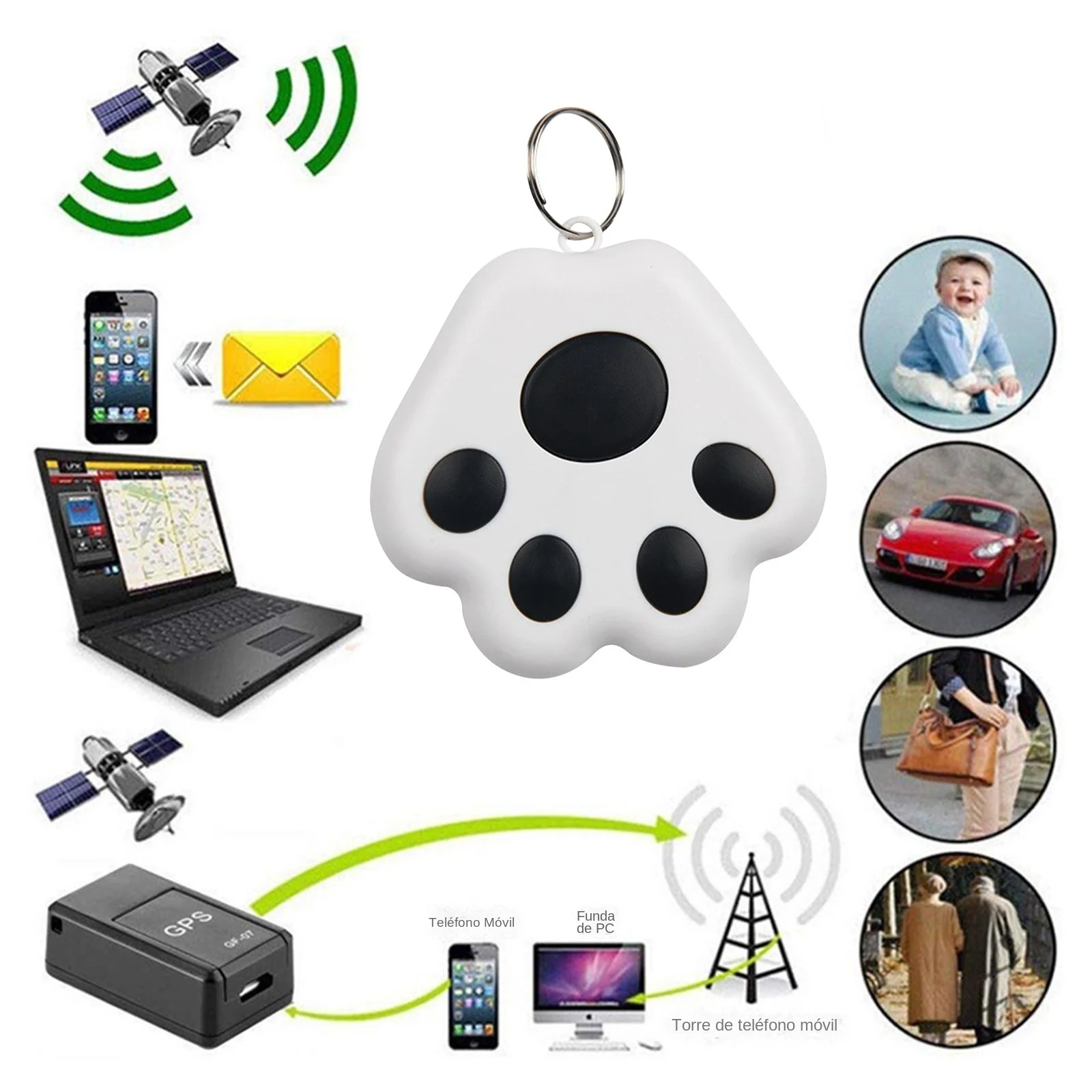 Smart Tag GPS Tracker Anti-Lost Alarm Wireless Bluetooth Locator Tracer For Pets Dog Cat Kids Car Wallet Key Collar Accessories - Image 4