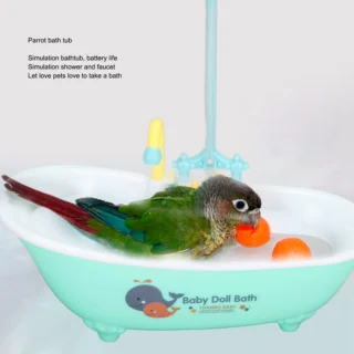 Zk30Bird Parrot Bathtub Multifunctional Cute Electric Parrot Automatic Bathtub with Faucet for Bird Shower Accessories