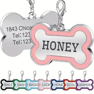 Personalized Anti-Lost Name Phone No. Dog Tags For Cat Pets Custom Durable Slide-On Pet ID Tag Safety & Security 2025