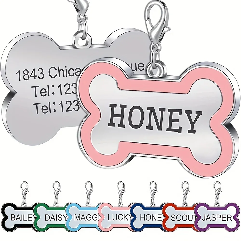 Personalized Anti-Lost Name Phone No. Dog Tags For Cat Pets Custom Durable Slide-On Pet ID Tag Safety & Security 2025